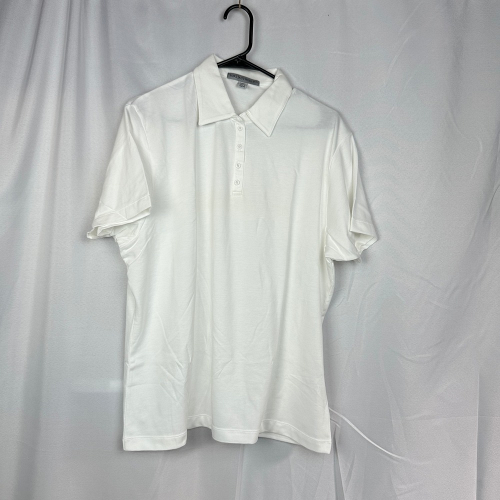 NWT Port Authority Polo Shirt Womens XXL White Professional Preppy Minimalist